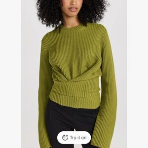 Proenza Schouler White Label ribbed cotton-cashmere wrap sweater M